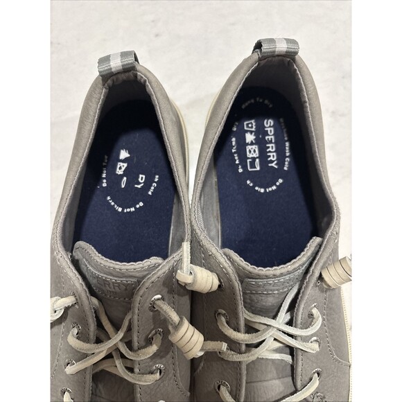 Sperry - Crest Vibe Washable Leather Slip-On Sneakers - Grey - 8.5  STS82398 - Picture 8 of 10